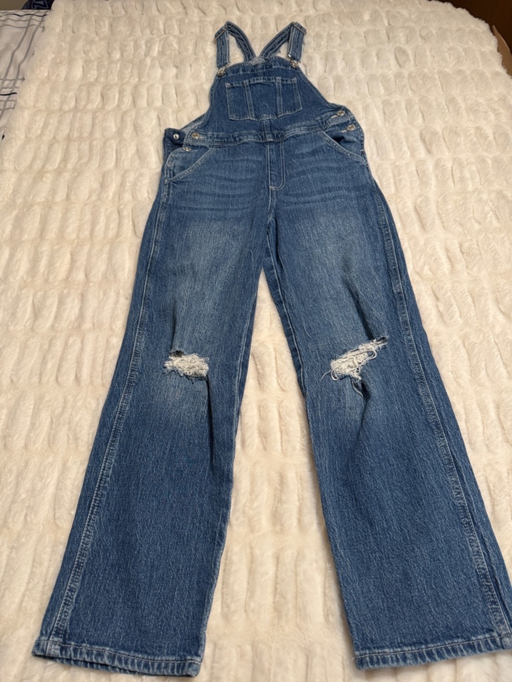 H&M Blue Denim Kids Overalls with Knee Rips